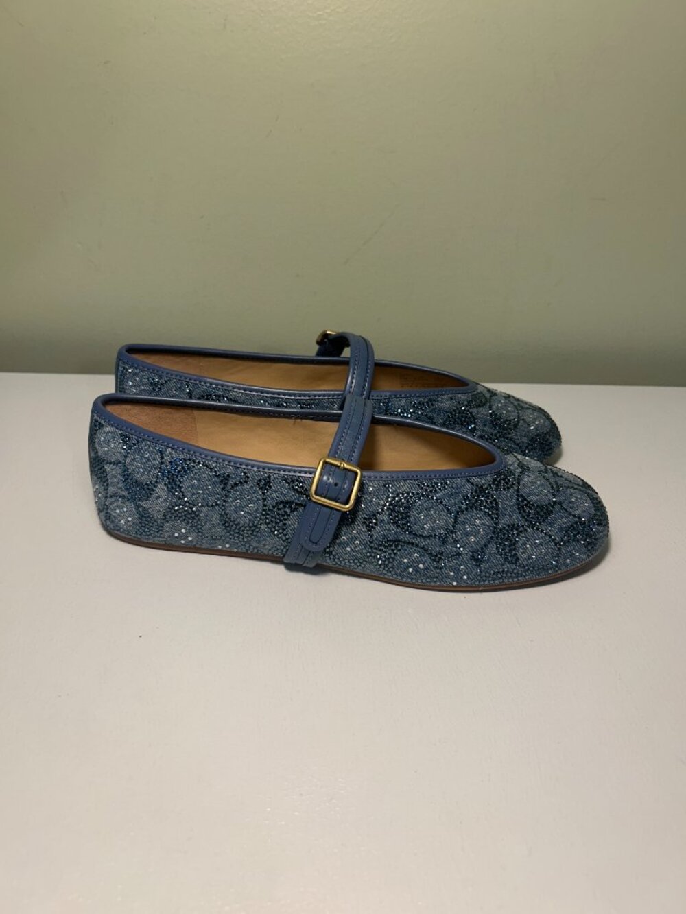 Coach Women's Mary Jane In Crystal Signature Denim - Picture 6 of 16